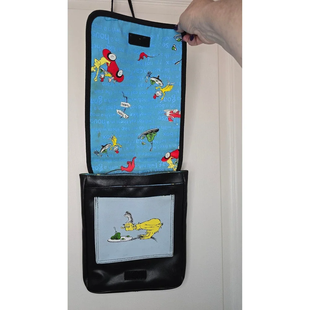 Dr Seuss Green Eggs and Ham Doe Sam I Am Blue Black Crossbody Messenger Handbag